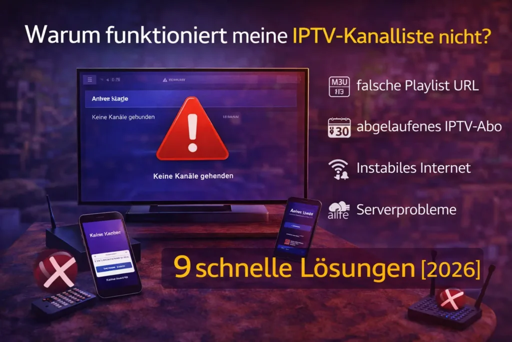 IPTV-Kanalliste funktioniert nicht