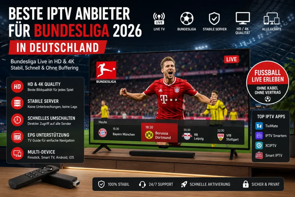 Beste IPTV Anbieter für Bundesliga in Deutschland