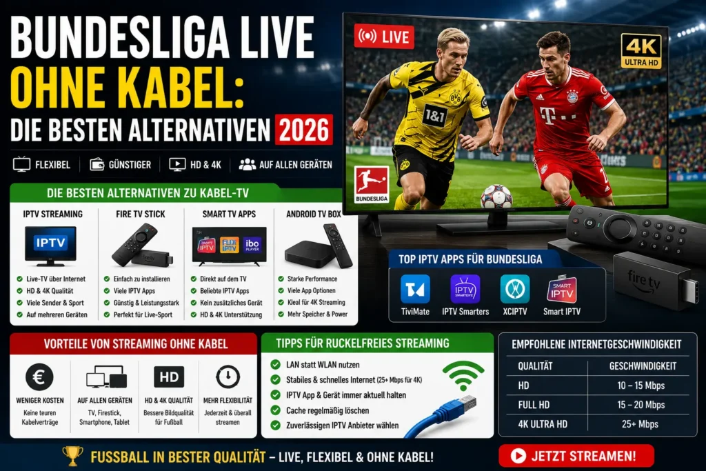Bundesliga live ohne Kabel